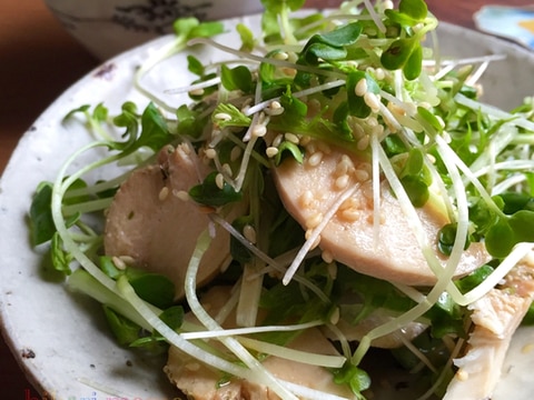 レンジで簡単!♪鶏胸肉でしっとり鶏ハムサラダ♡